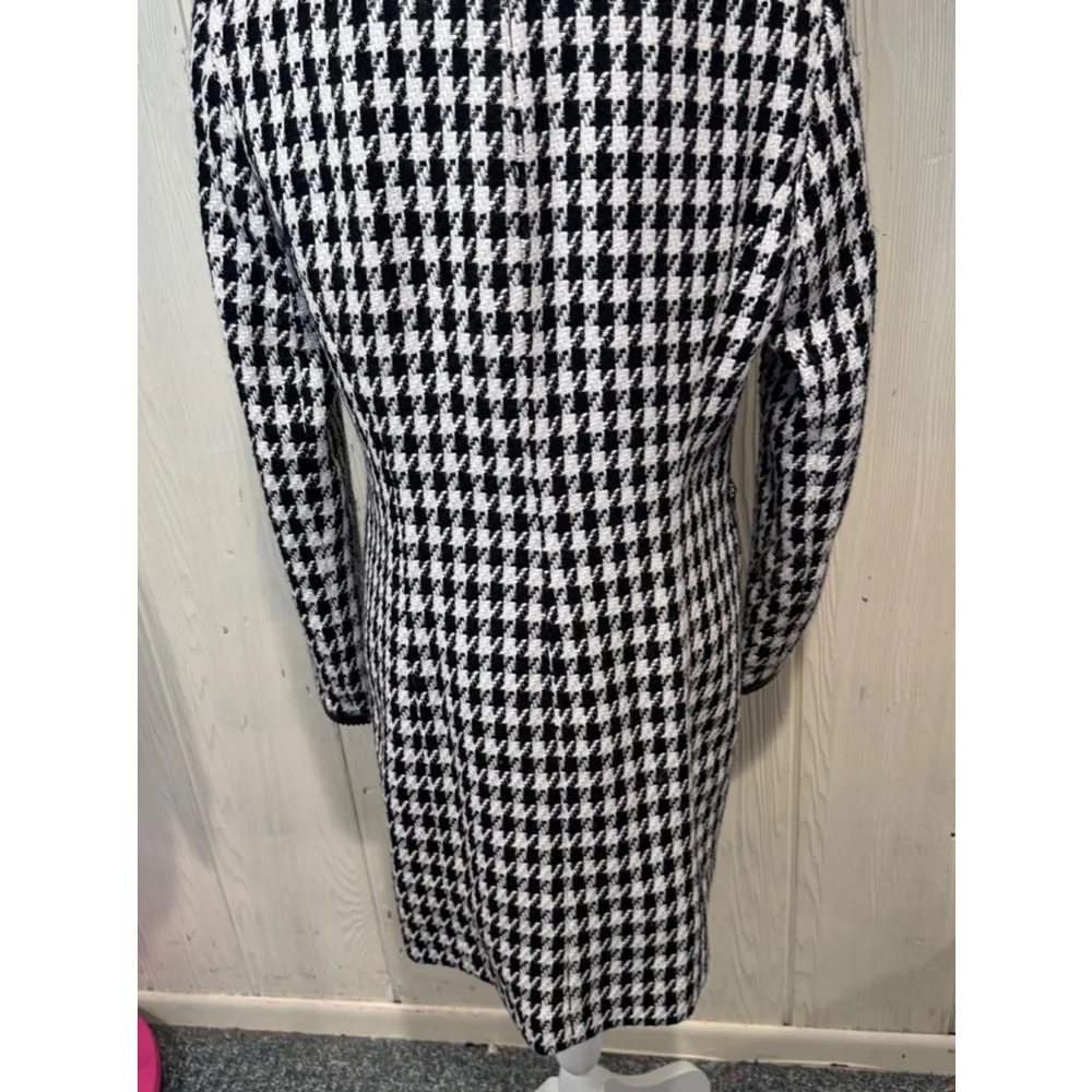 VS 2 by Vakko Houndstooth Blazer Jacket Black White Size 8 - Picture 8 of 13